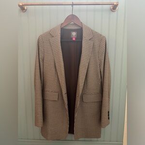 Vince Camuto Brown and Black Houndstooth Blazer